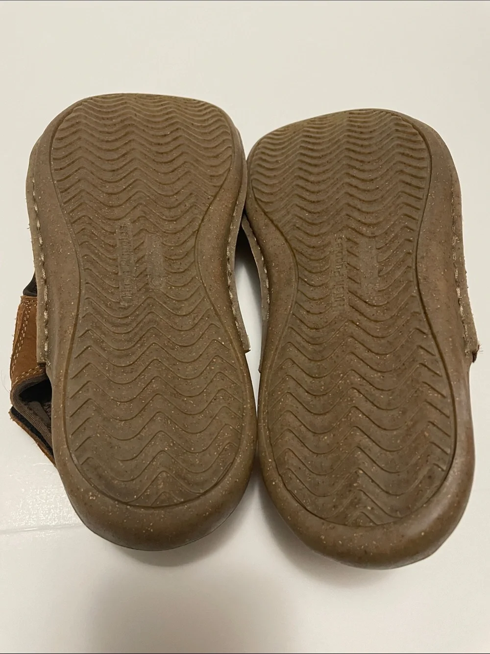 Men’s Hush Puppies Tan Brown Leather Fisherman Sandals Sz 10.5W